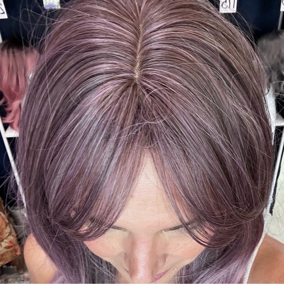 Lavender Long Hair Wig - Picture 3 of 3